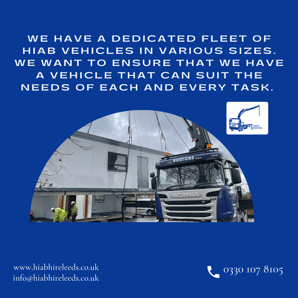 Dedicated fleet of Hiab vehicles in various sizes